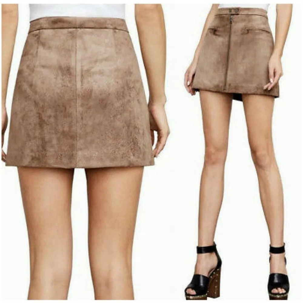 💕BCBGMAXAZRIA💕 Faux Suede Mini Skirt - Image 7