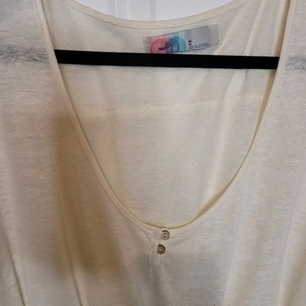 FREE PEOPLE BEACH Ivory short dress long sleeve size M - Image 3