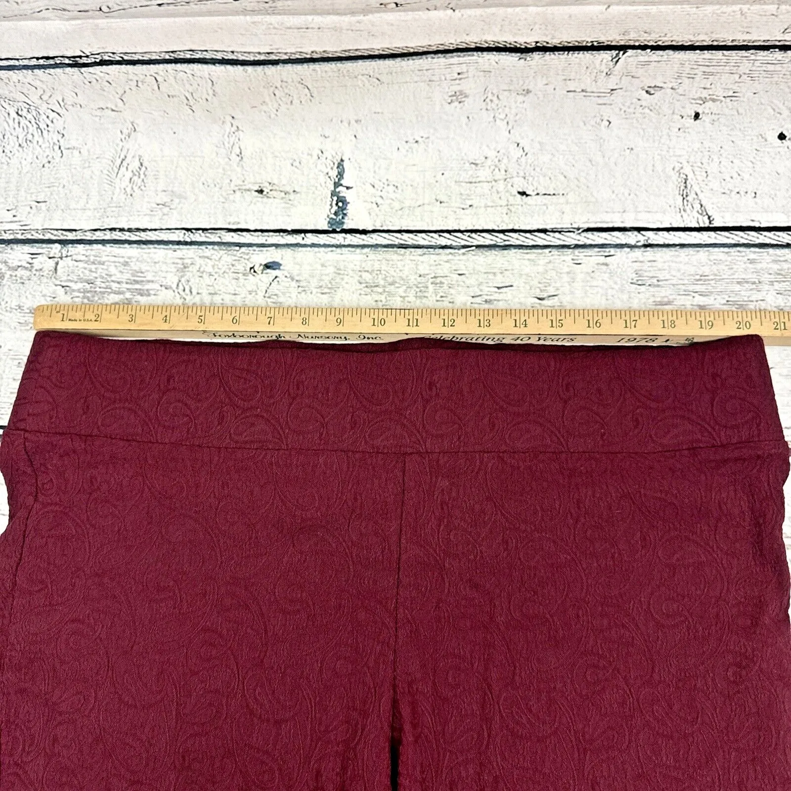 Torrid Women's [Size 3 XL] Burgundy Paisley Print Knit Pants Stretch Leggings‎ - Image 6