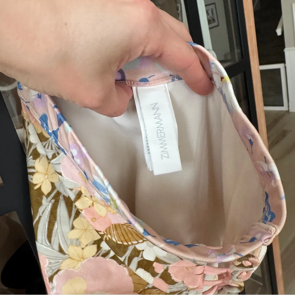 Zimmermann Pop Button High Waisted Bikini Bottoms floral patchwork print swim - Image 5