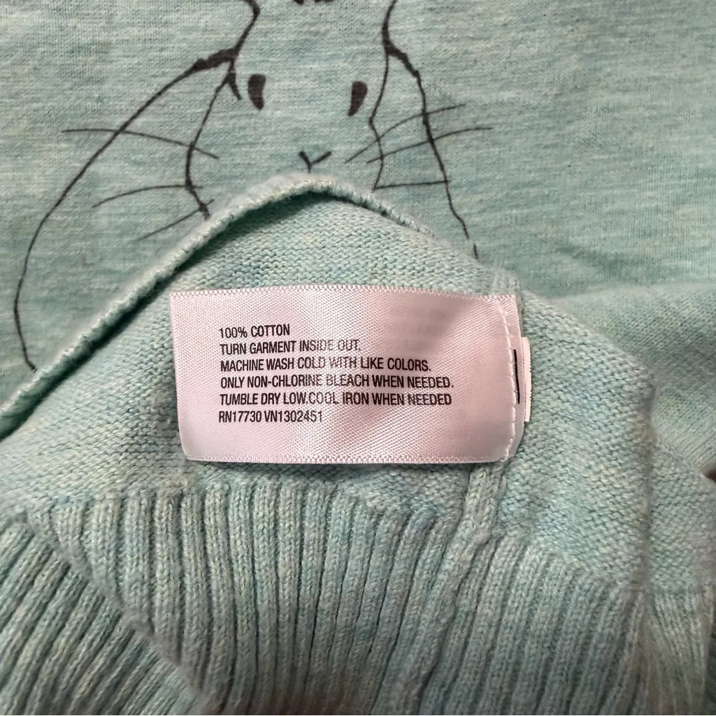 Mossimo Light Blue Rabbit Cotton Crewneck Sweater Size M Size M - Image 10