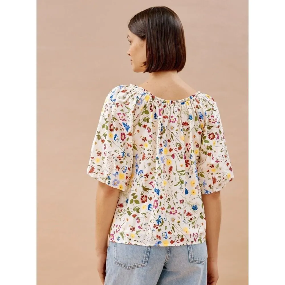 Albaray Cream Buttercup Pressed Floral Top Size UK 10/ US 6 White - Image 3