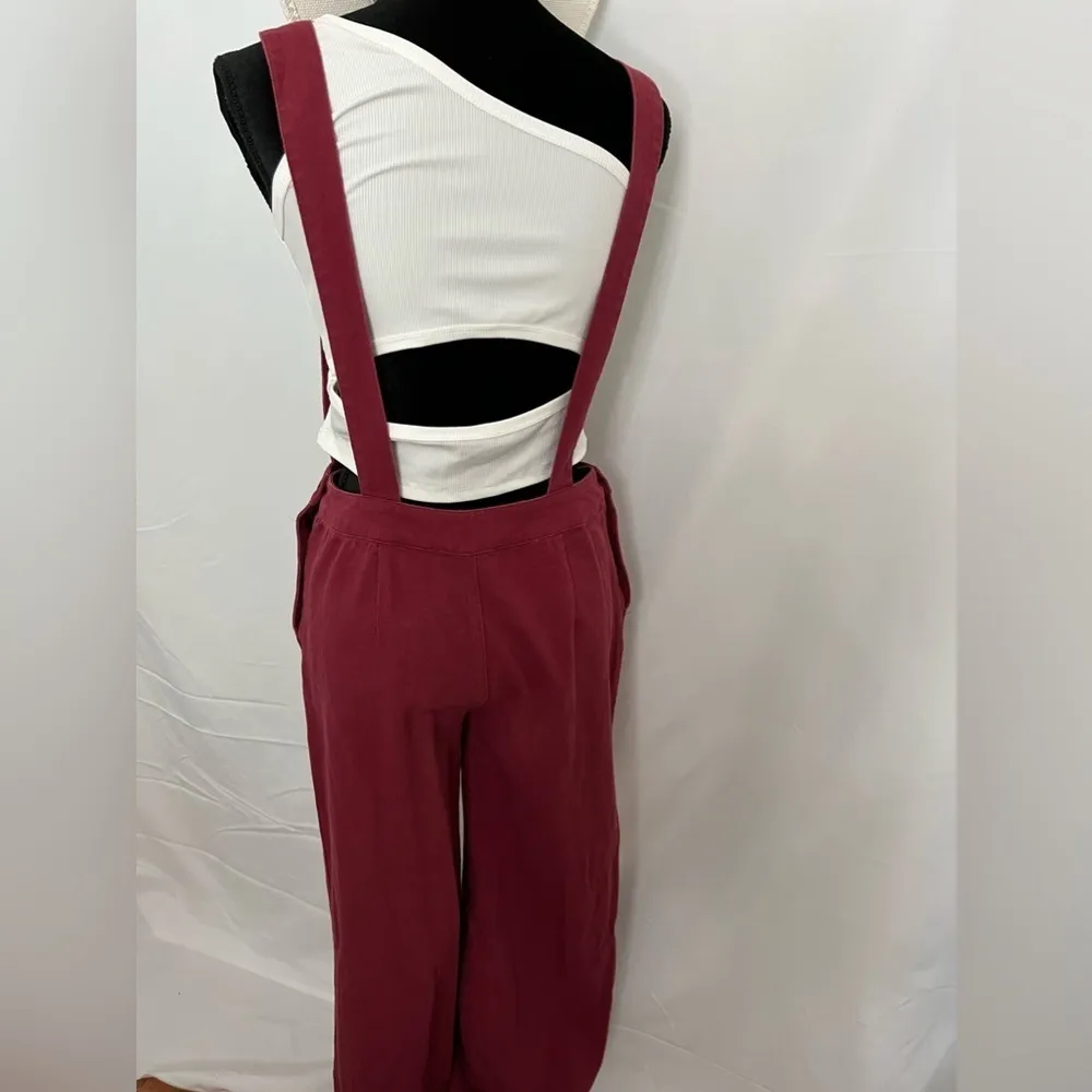 Forever 21 Women’s Wide Leg Overall, Color Red Burgundy Size Medium - Image 4
