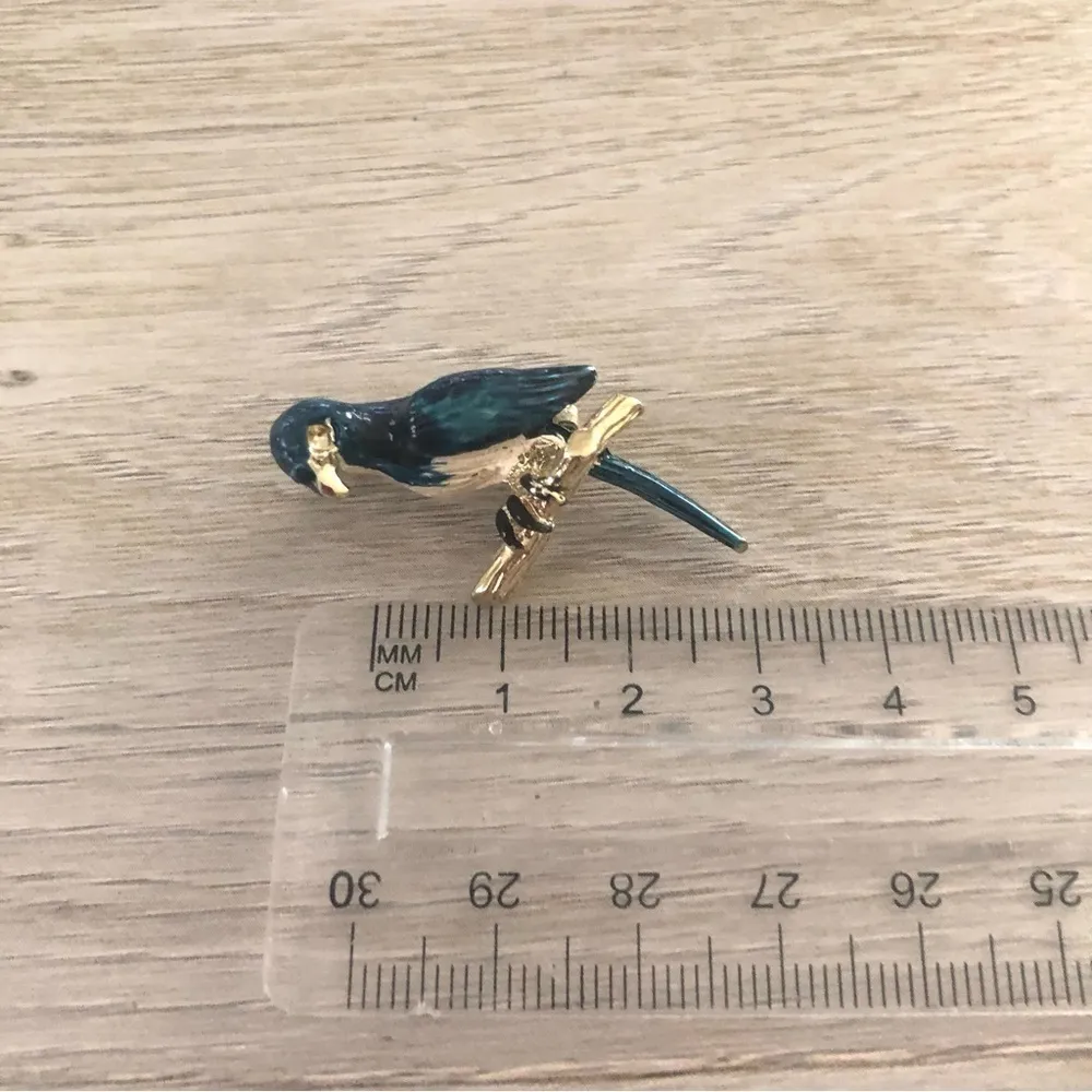 Vintage Blue Parrot Brooch - Image 3
