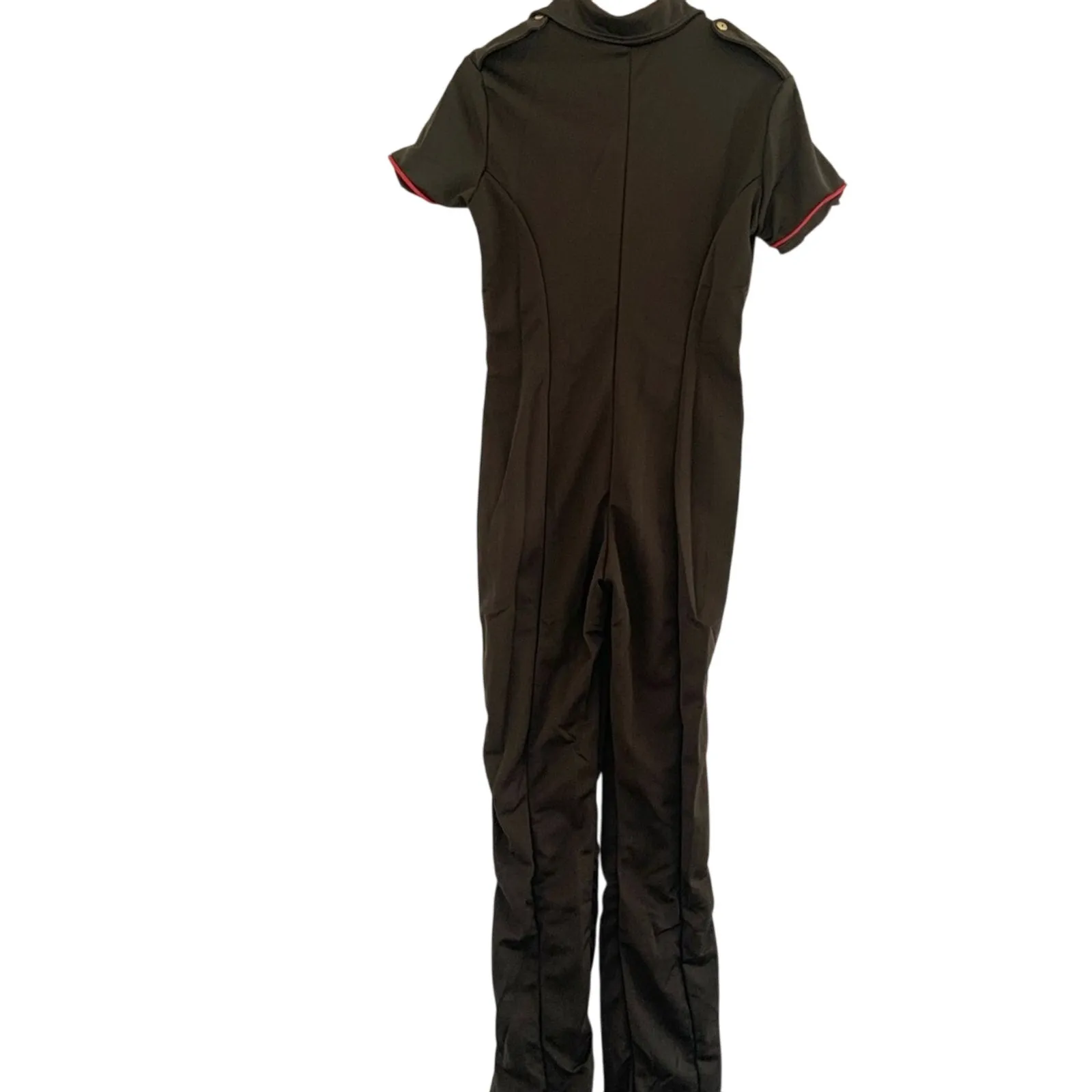 Charades Air Force Angel Pilot Officer Costume Green Jumpsuit Medium NEW - Image 5