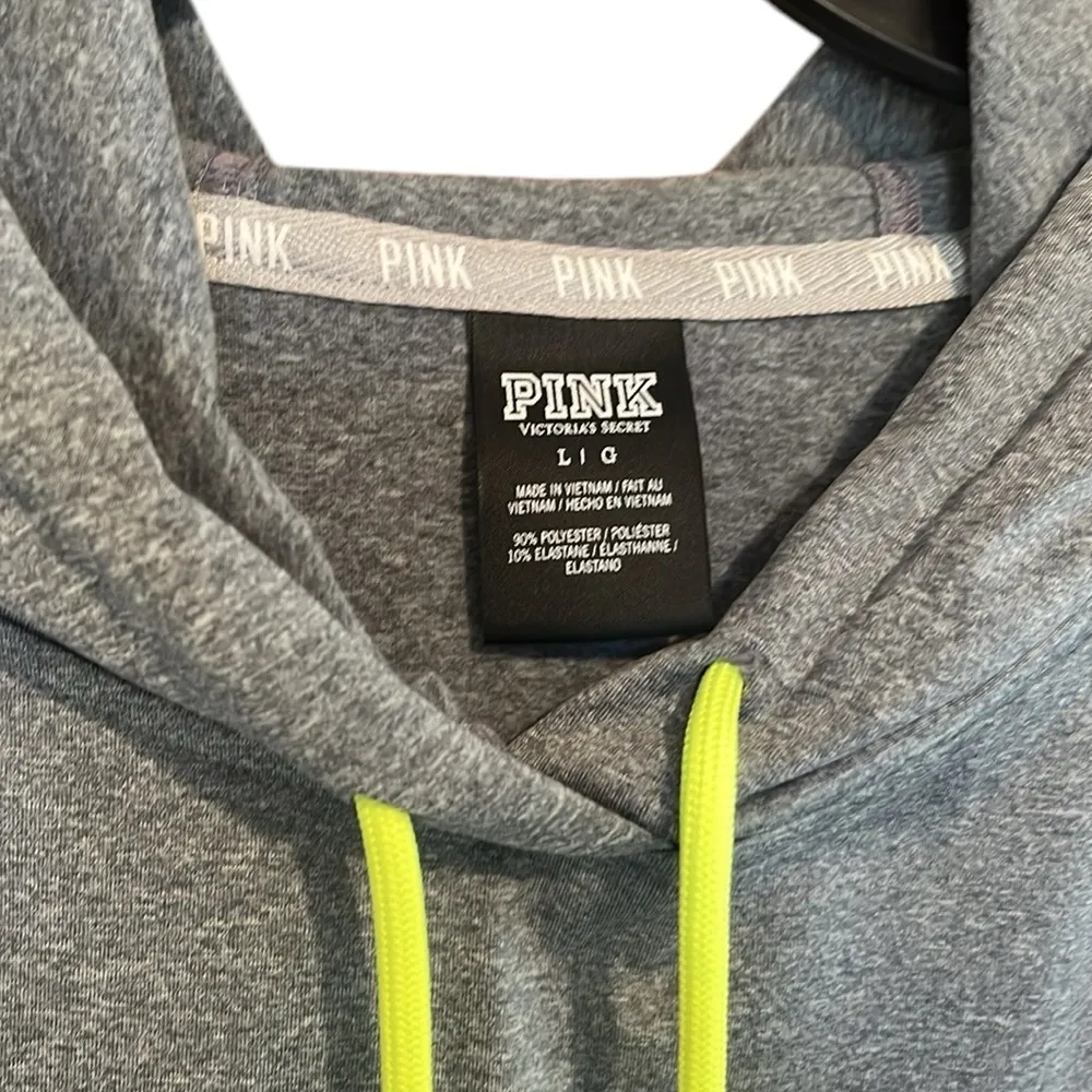 Victoria's Secret PINK Gray Hoodie with Neon Accents - Image 6