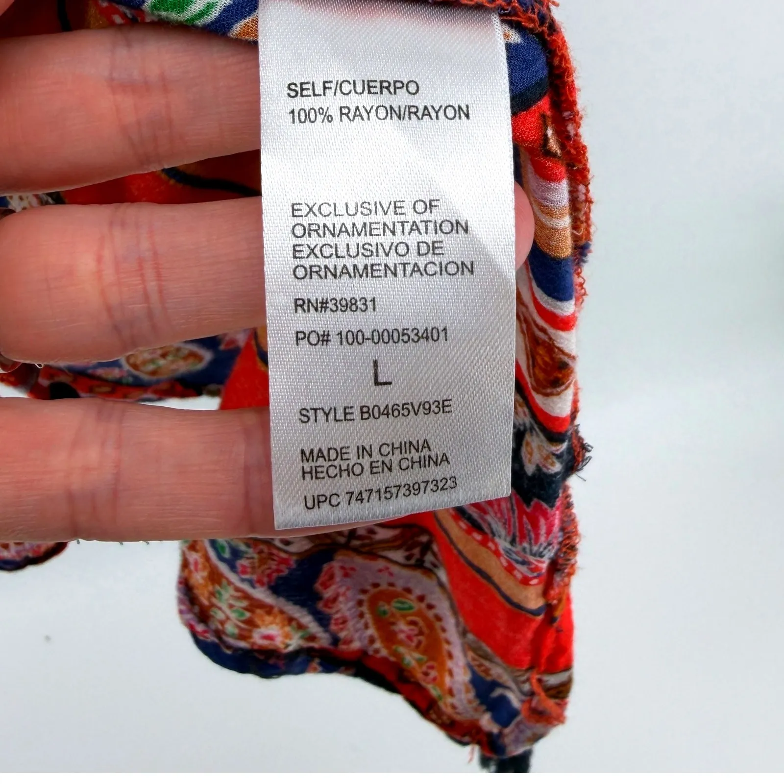 Democracy Paisley Print Blouse Tassel Embroidery Large Boho Hippie Chic Festival - Image 10