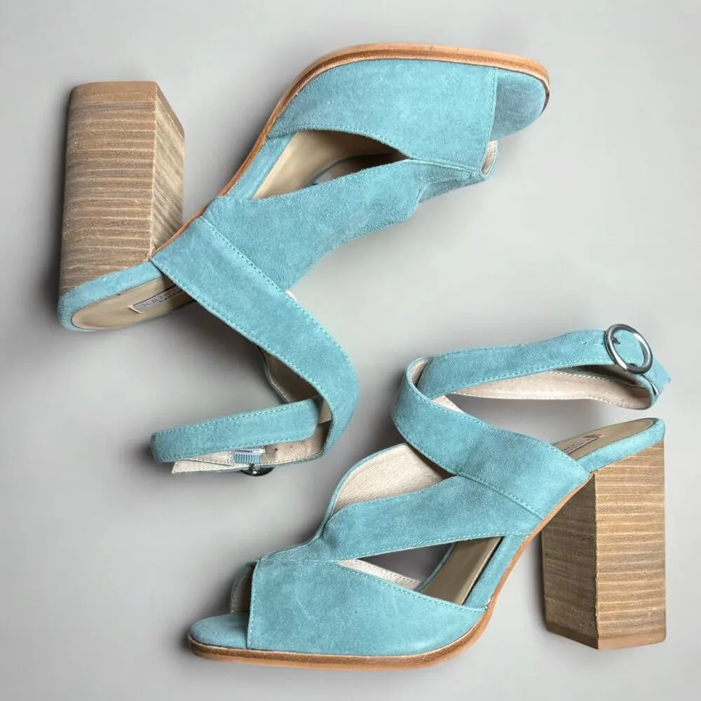 Kristin Cavallari by Chinese Laundry Lara Crisscross Heeled Sandal in Jade Suede - Image 6