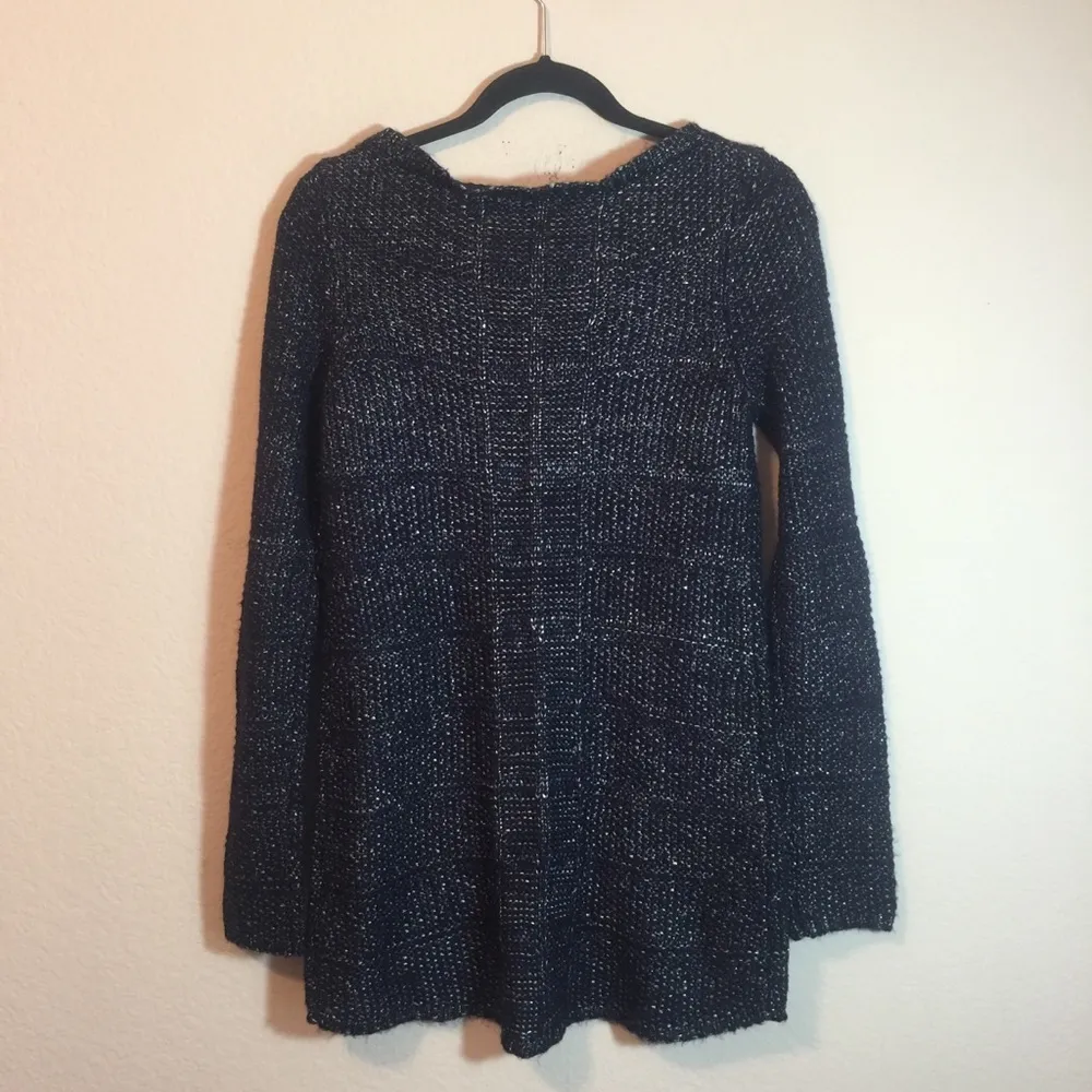 WHBM Navy And Silver Knit Long Sweater XS - Image 6