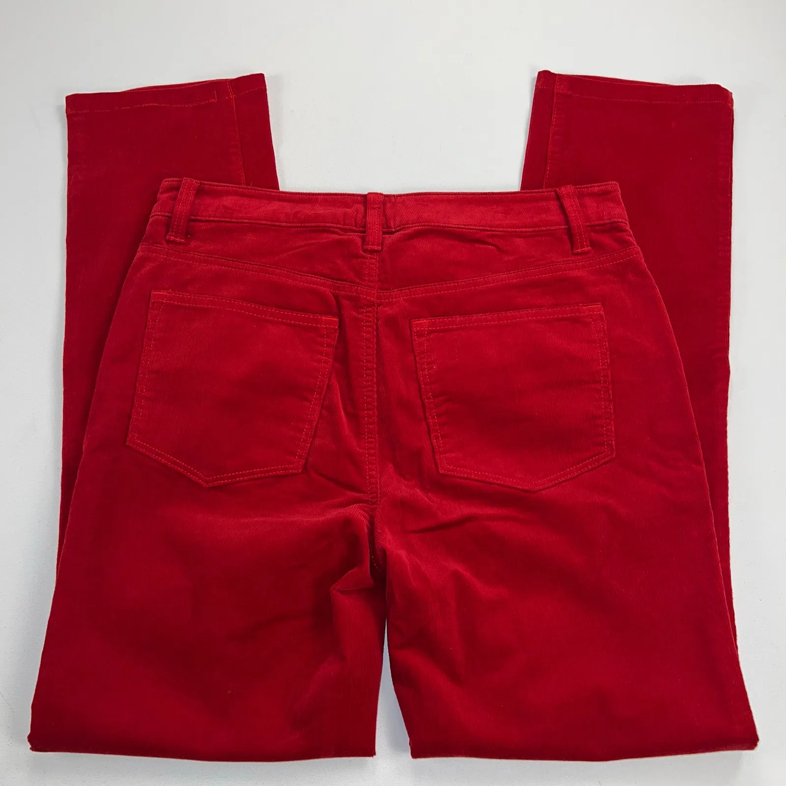 Talbots Corduroy Straight Leg Pant Jeans Cherry Red Mid Rise Size 4 - Image 3