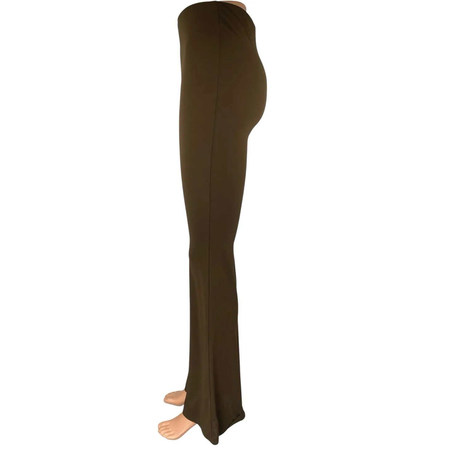 Zara Women's Brown High Waisted Stretch Yoga Flared Bootcut Leggings Pants Sz S - Image 2