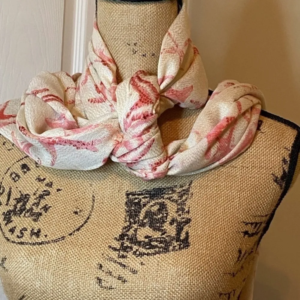 White Pink Starfish Scarf by Indigo Soul - Image 5