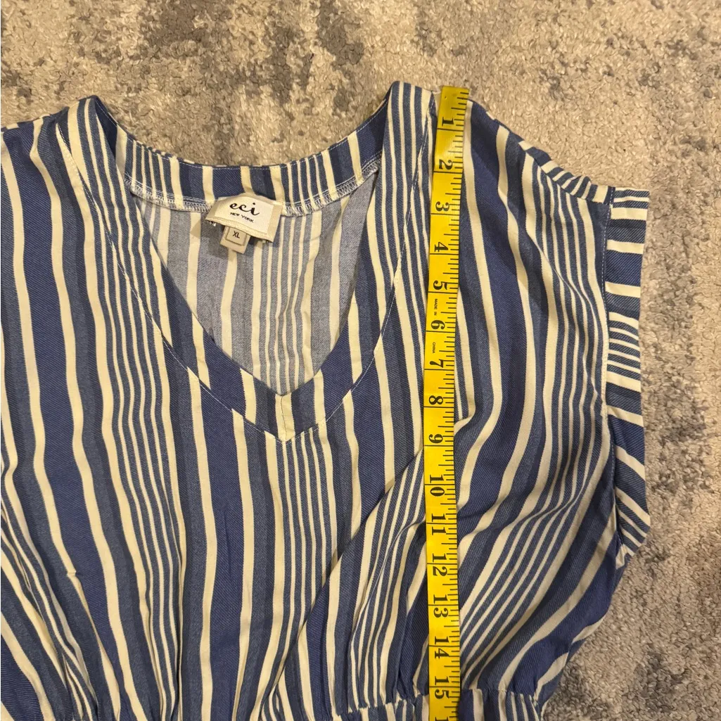 ECI Navy and White Striped Maxi Dress - Image 6