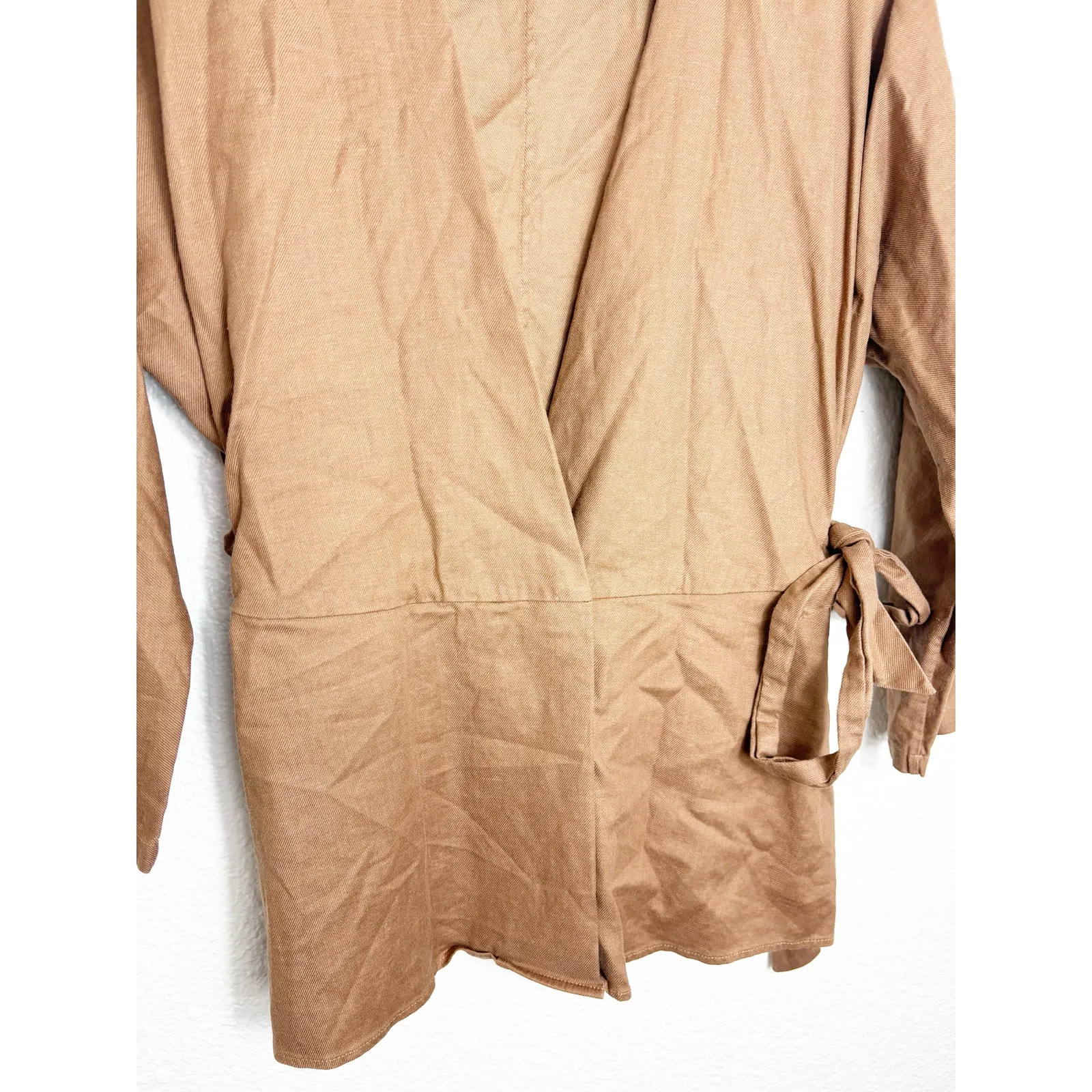 Revolve L’Academie The Jacqie Top Size Medium Tiramisu Brown Wrap Front - Image 10