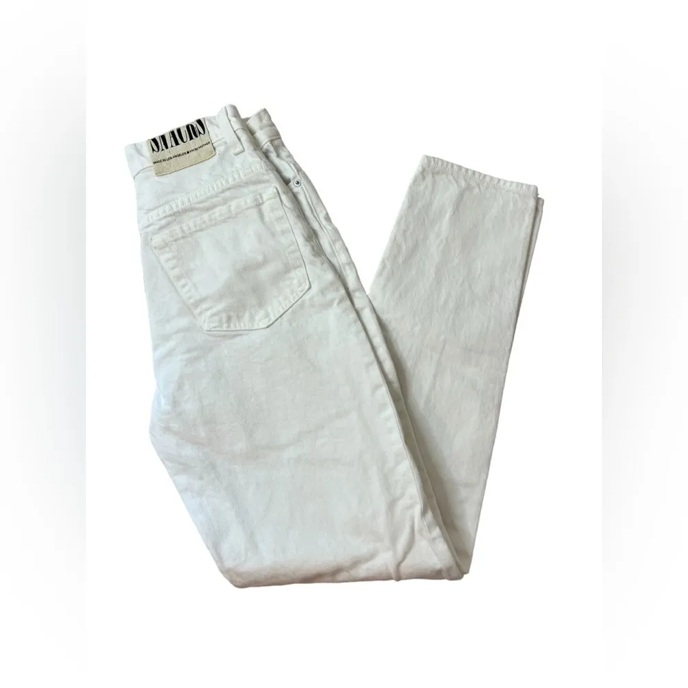 NWOT MOTHER SNACKS! High Waisted Twizzy Skimp in Sticky Rice Size 27 Retail $198 White - Image 5