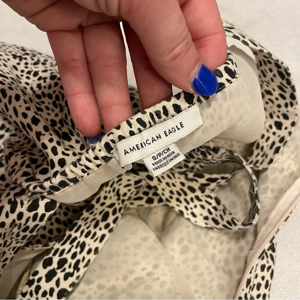 American Eagle Outfitters Linen Cotton Animal Print Lined Jumper Dress Women’s S - Image 8