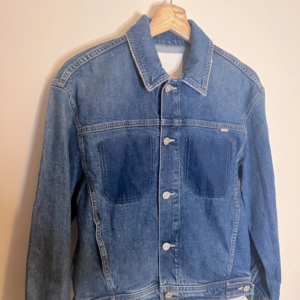 MOTHER Superior The Back Road Jacket in Running with Scissors Size Small Blue - Image 11