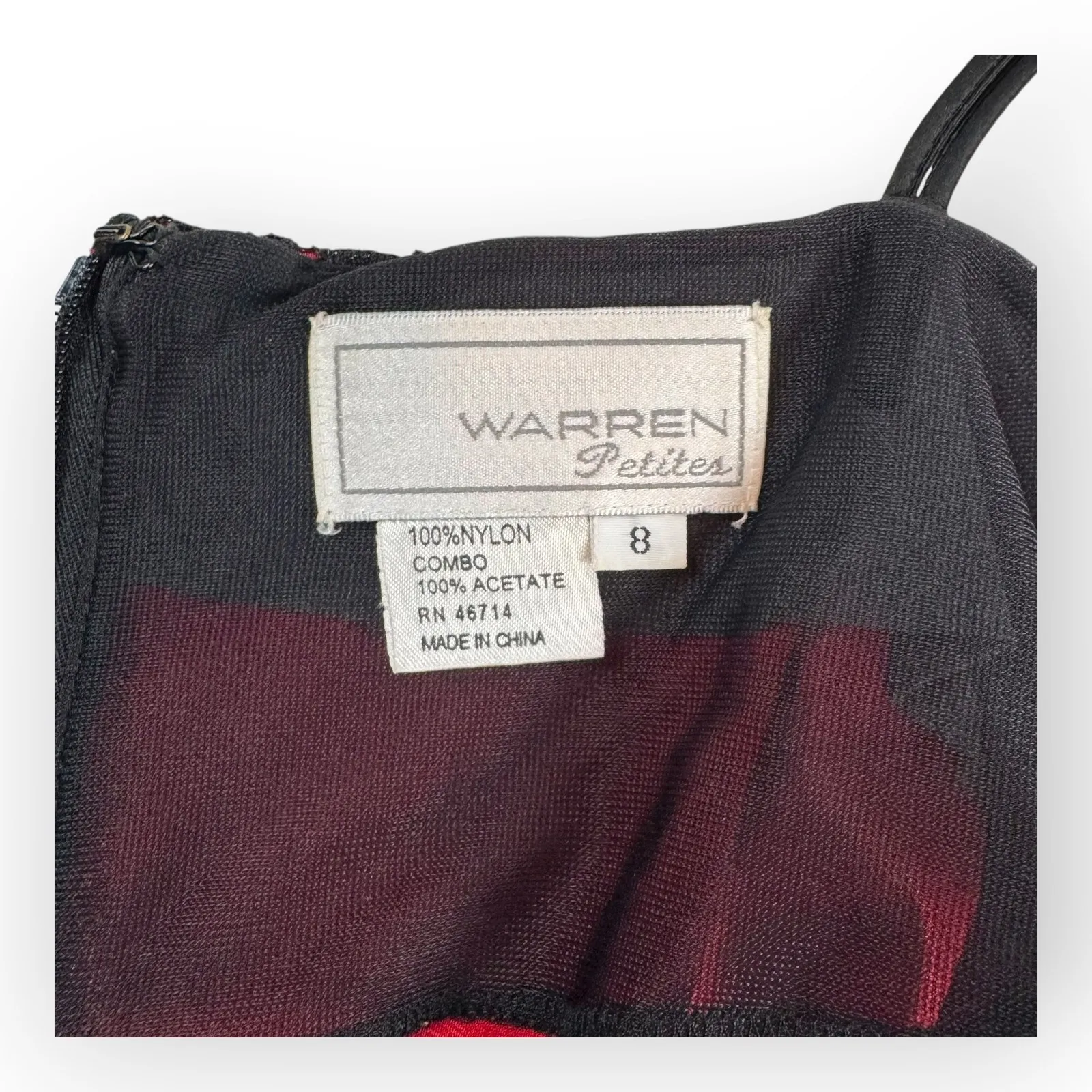 Vintage 1990's Women's Whimsigoth Red and Black Gown Evening Dress Size 8 Petite - Image 7