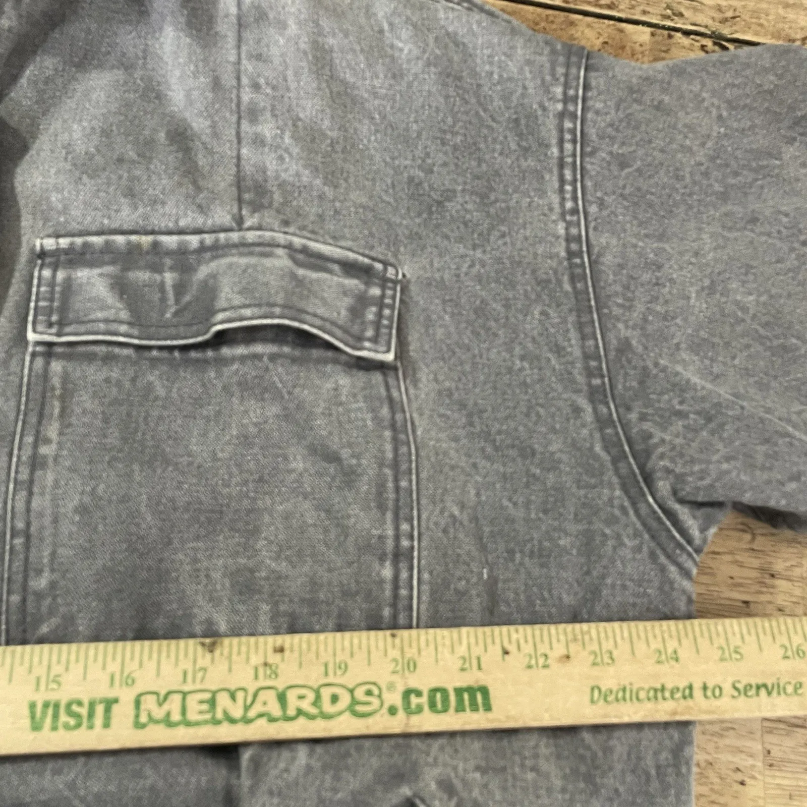 Calvin Klein Jacket Small Denim Jean Chore Farm Pocket VTG 90s Flannel Lined - Image 3