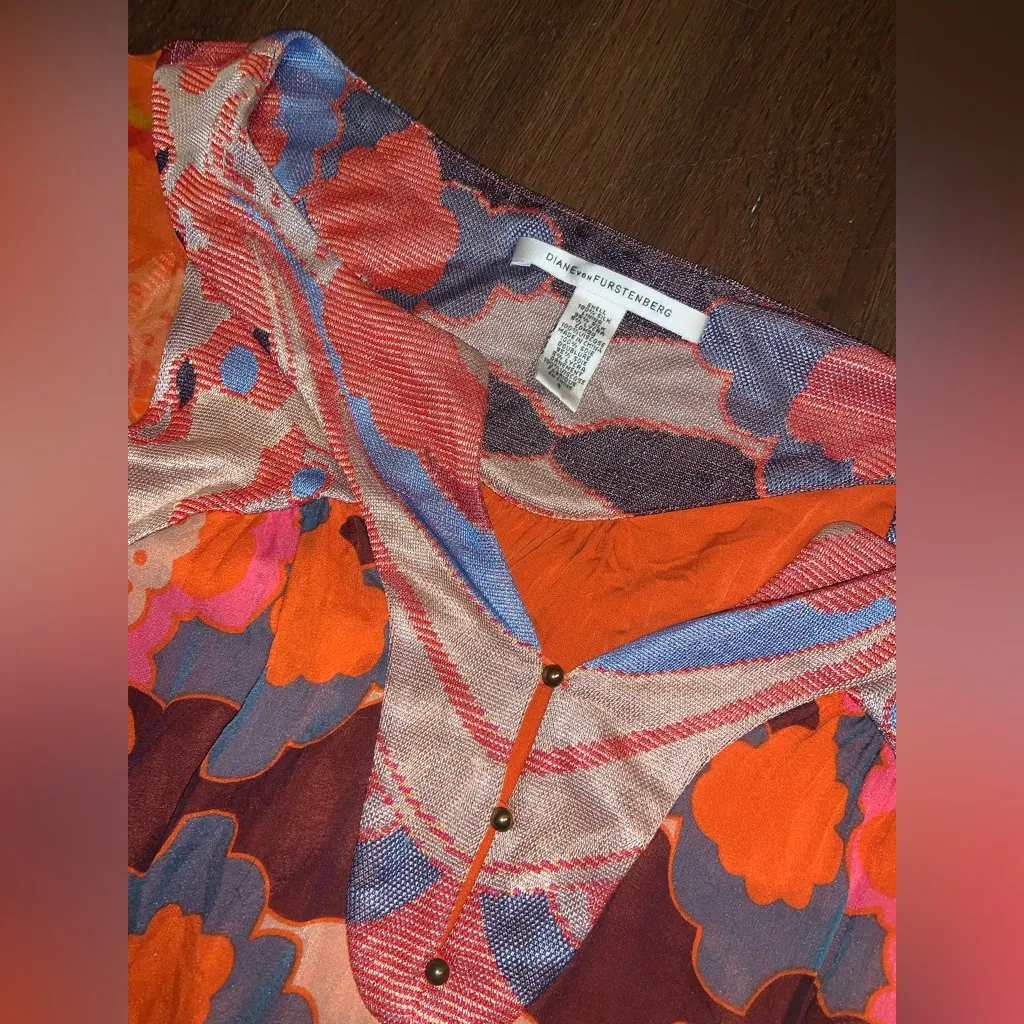 Dvf silk boho mod colorful fall tunic dress casual formal y2k 
$309 small rare - Image 4