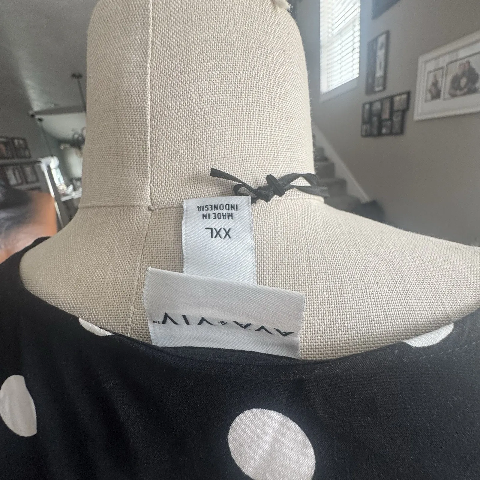 Womens Ava And ViV Xxl Polka Dot, V Neck Dress NEW W T - Image 4