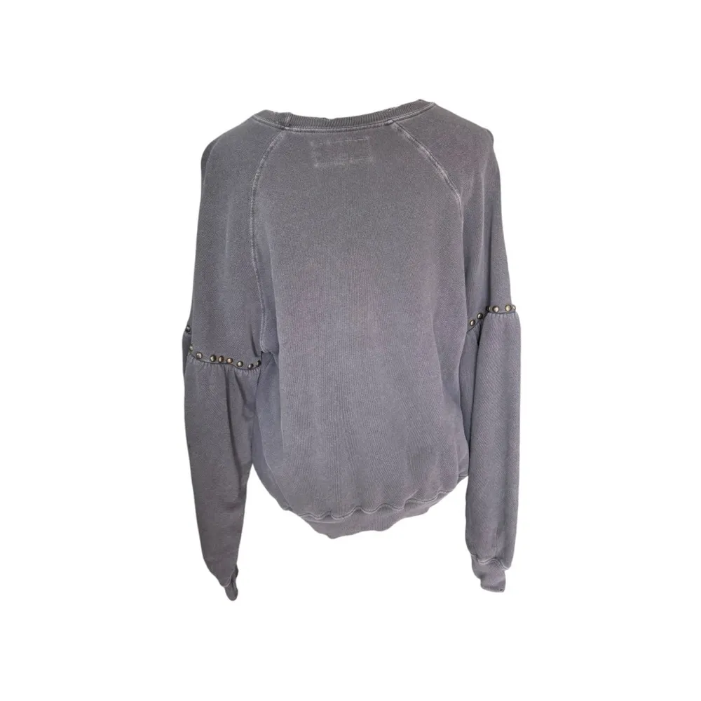 THE GREAT. - The Bishop Sleeve Sweatshirt in Wash Black with Studs Sz 1/S - Image 7