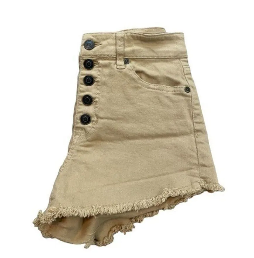 Altar'd State Cut Off Button Fly Jean Shorts Womens Size 27/5 Mustard Wash Denim - Image 3