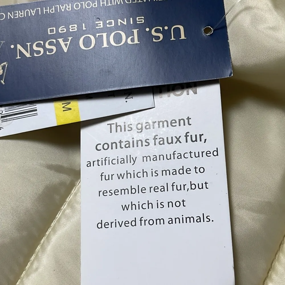 U.S. Polo Assn. Faux Fur Hooded Winter Jacket Size Medium - Image 9