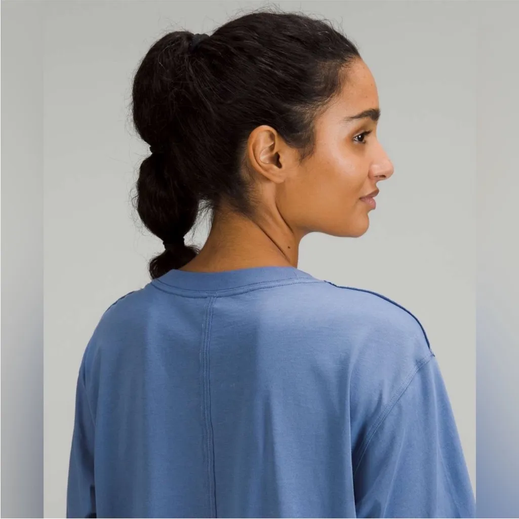 Lululemon All Yours Long Sleeve Crew Neck Shirt in Water Drop Blue - Image 3