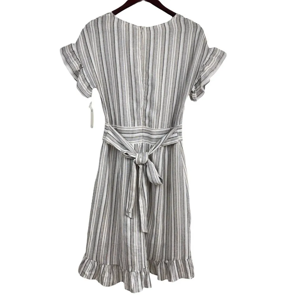 Ava James Linen Striped Ruffle Dress Women’s Size S Summer Cruise Vacation - Image 5