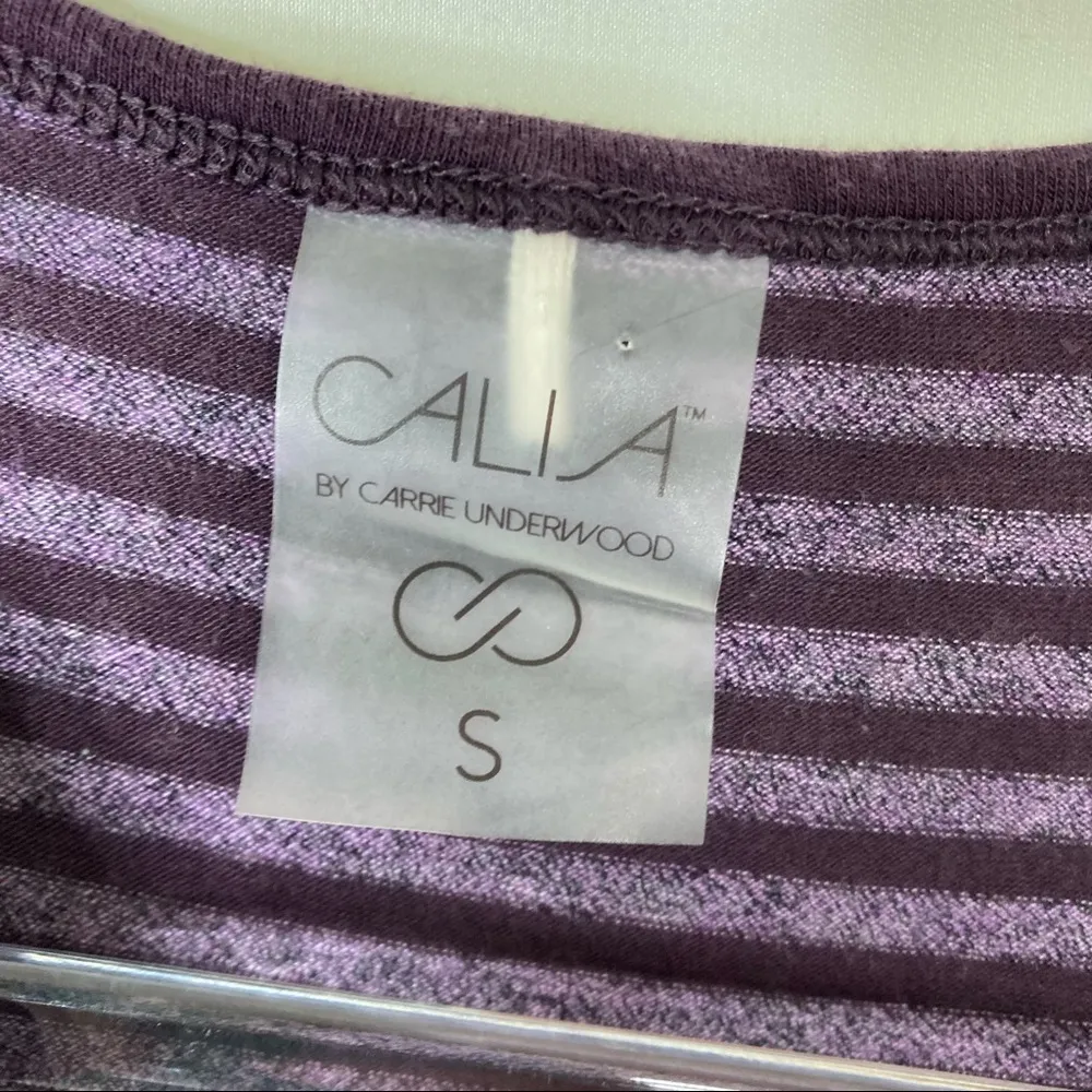 3/$30 CALIA Carrie Underwood | Purple Stripe Athleisure Tank Top S - Image 3