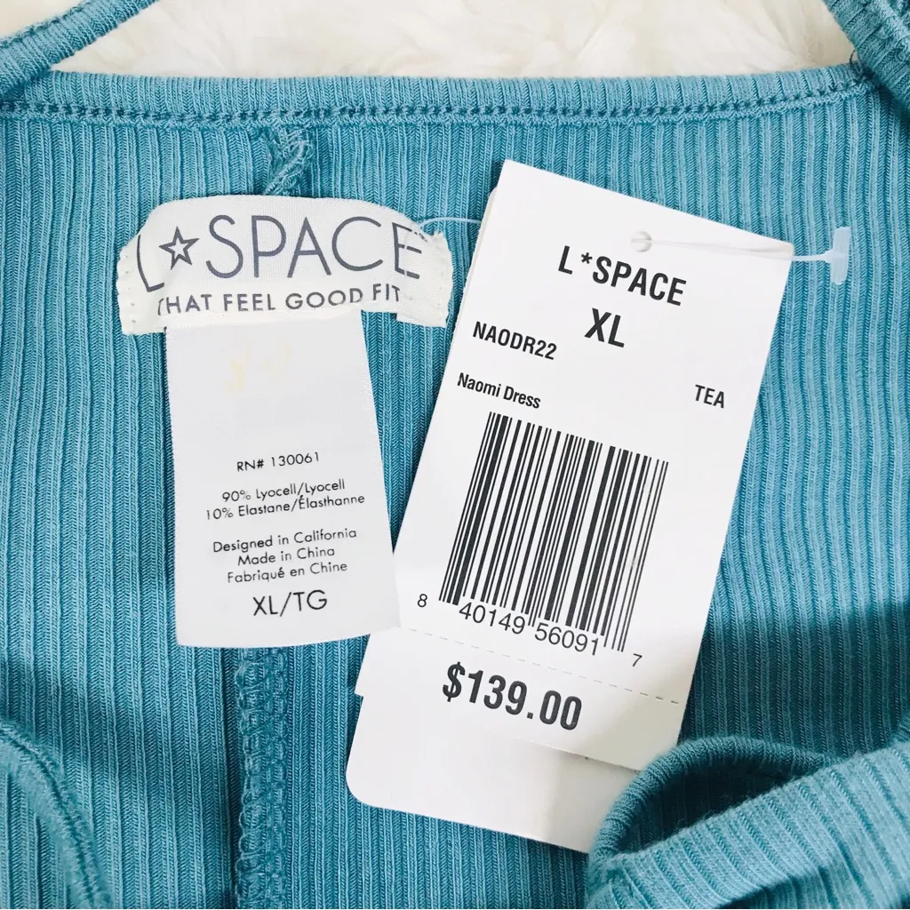 L*SPACE Naomi Turquoise Blue Strappy Sleeveless Cutout‎ Midi Dress Beach Boho XL - Image 7