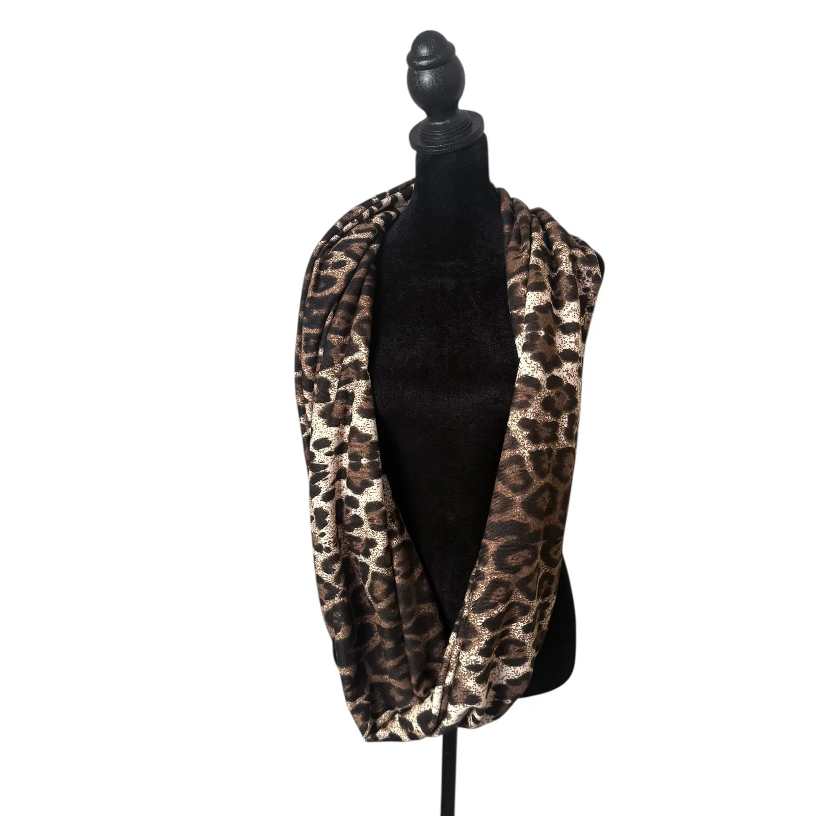 ALDO Leopard Print Womens Infinity Scarf Brown Animal Print Mob‎ Wife Statement - Image 2