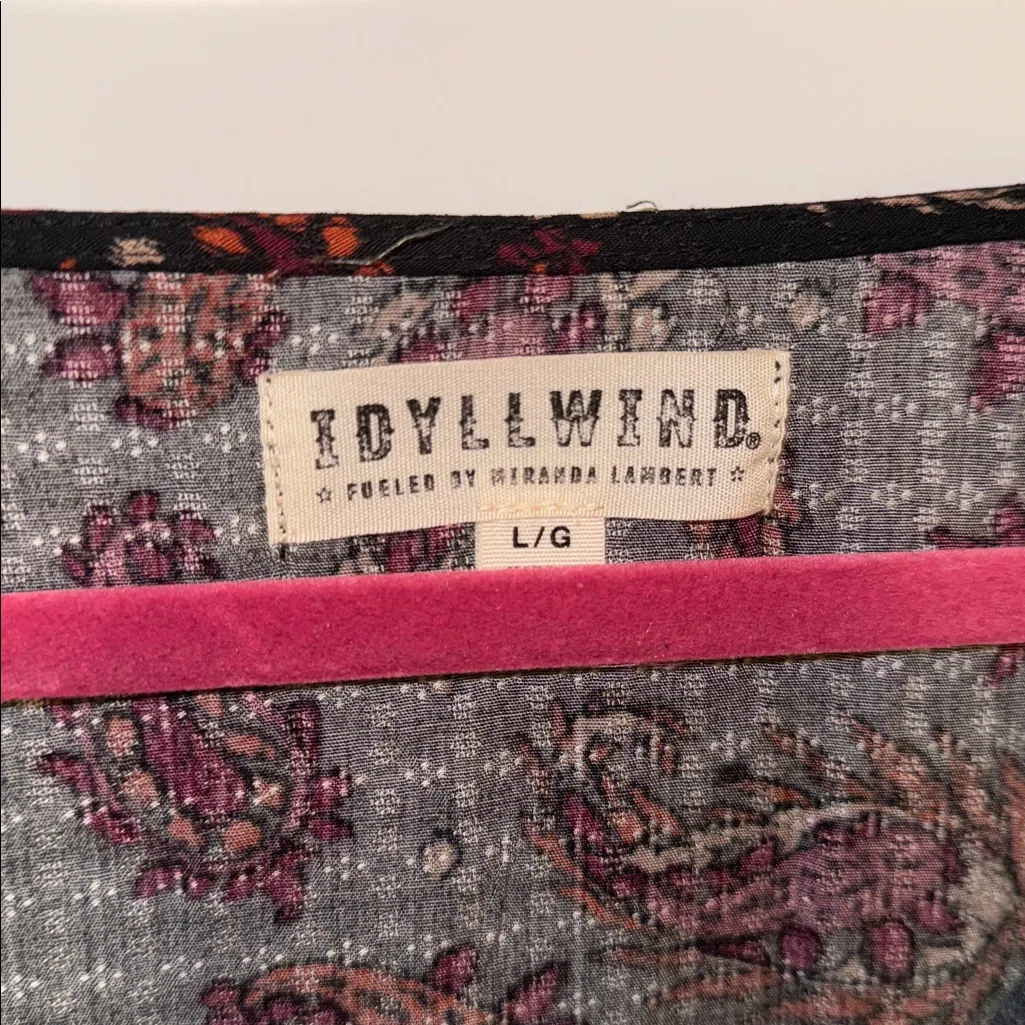 Idyllwind Black and Red Floral Blouse - Image 2