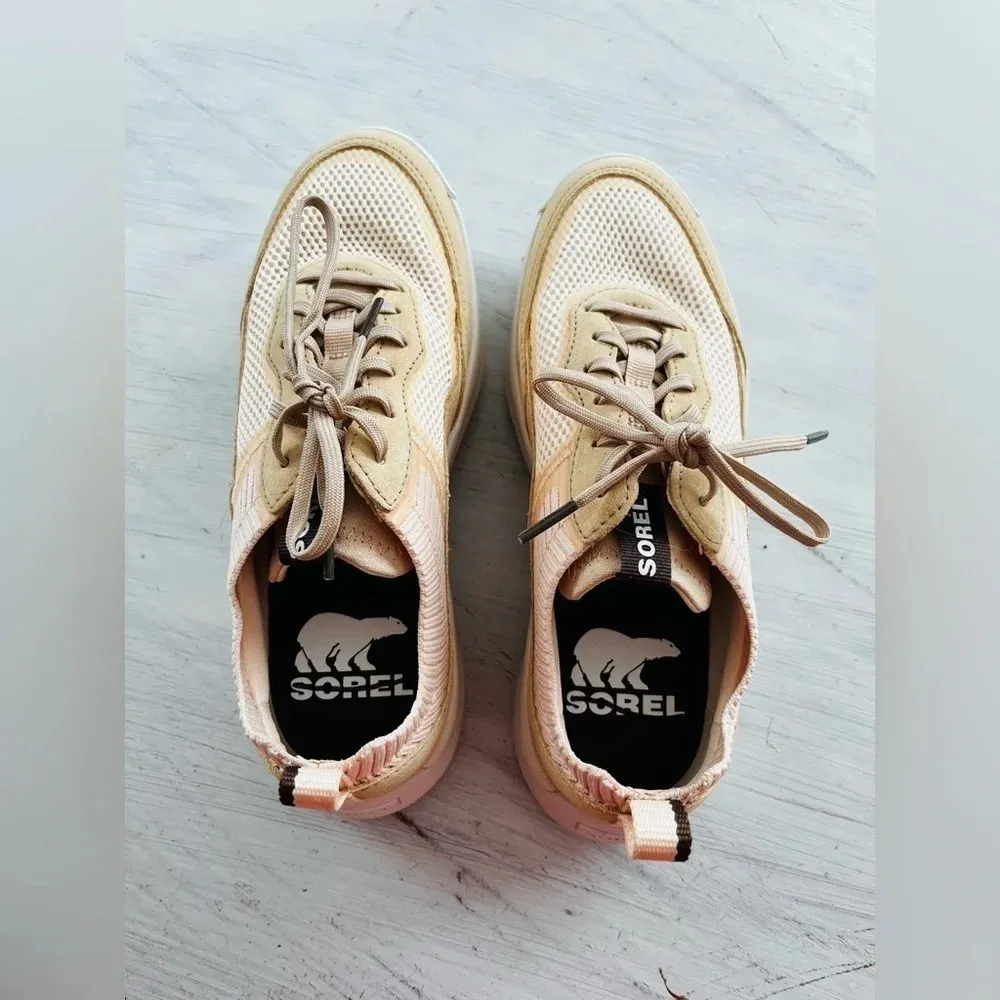Sorel Ona 503 Low Top Platform Sneaker White Peach/ Nova Sand Size 7 NWOT $125 - Image 6