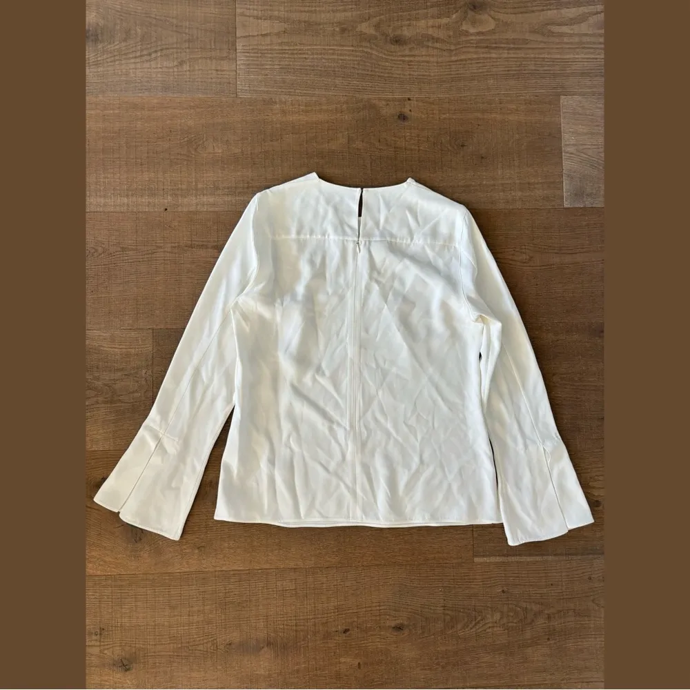 akris punto trumpet sleeve white long sleeve blouse - Image 3