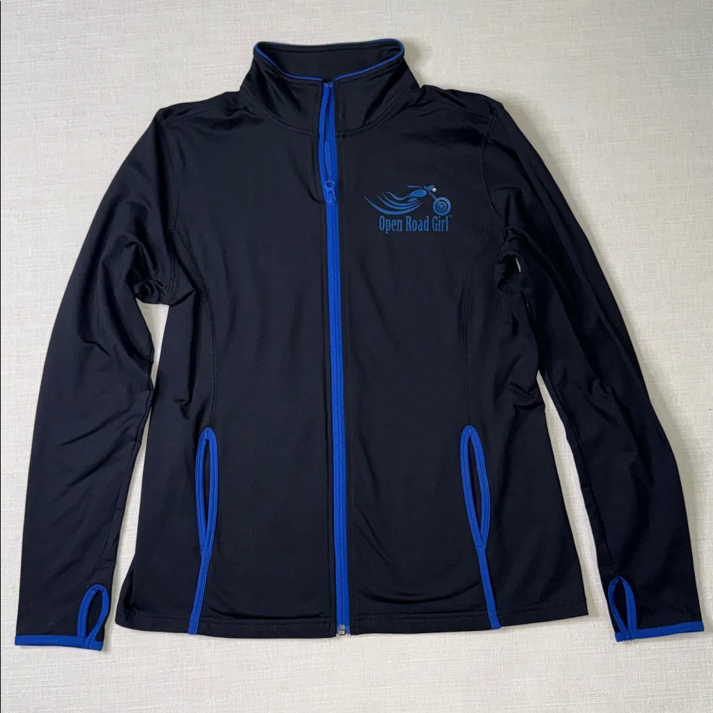 Sport-Tek Open Road Girl Black and Blue Ladies Jacket - Image 2
