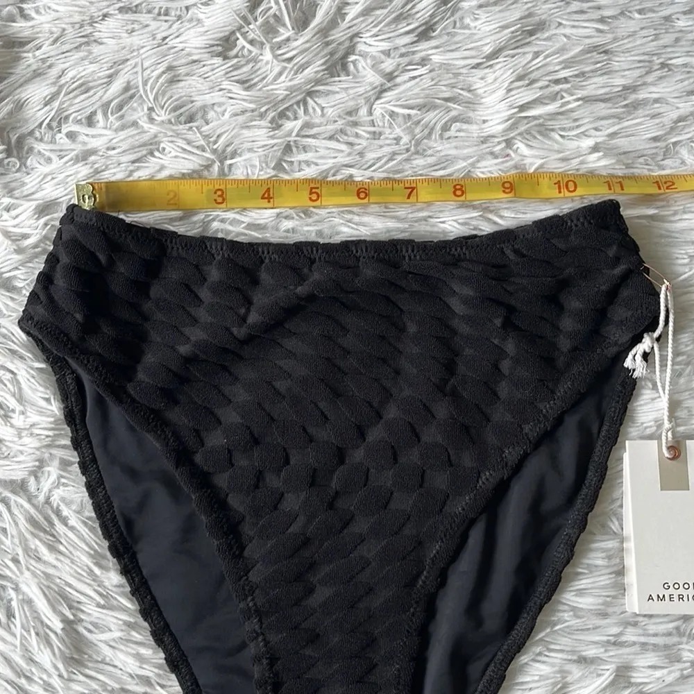 Good American Women’s Jacquard Better Bikini Bottom in Black size Medium - Image 4