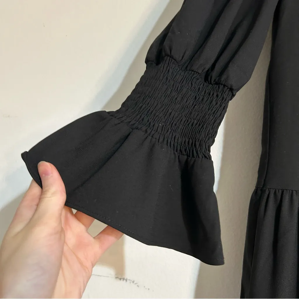 Tuckernuck Pomander Place Black Crepe Kenzo Dress Size Small - Image 6