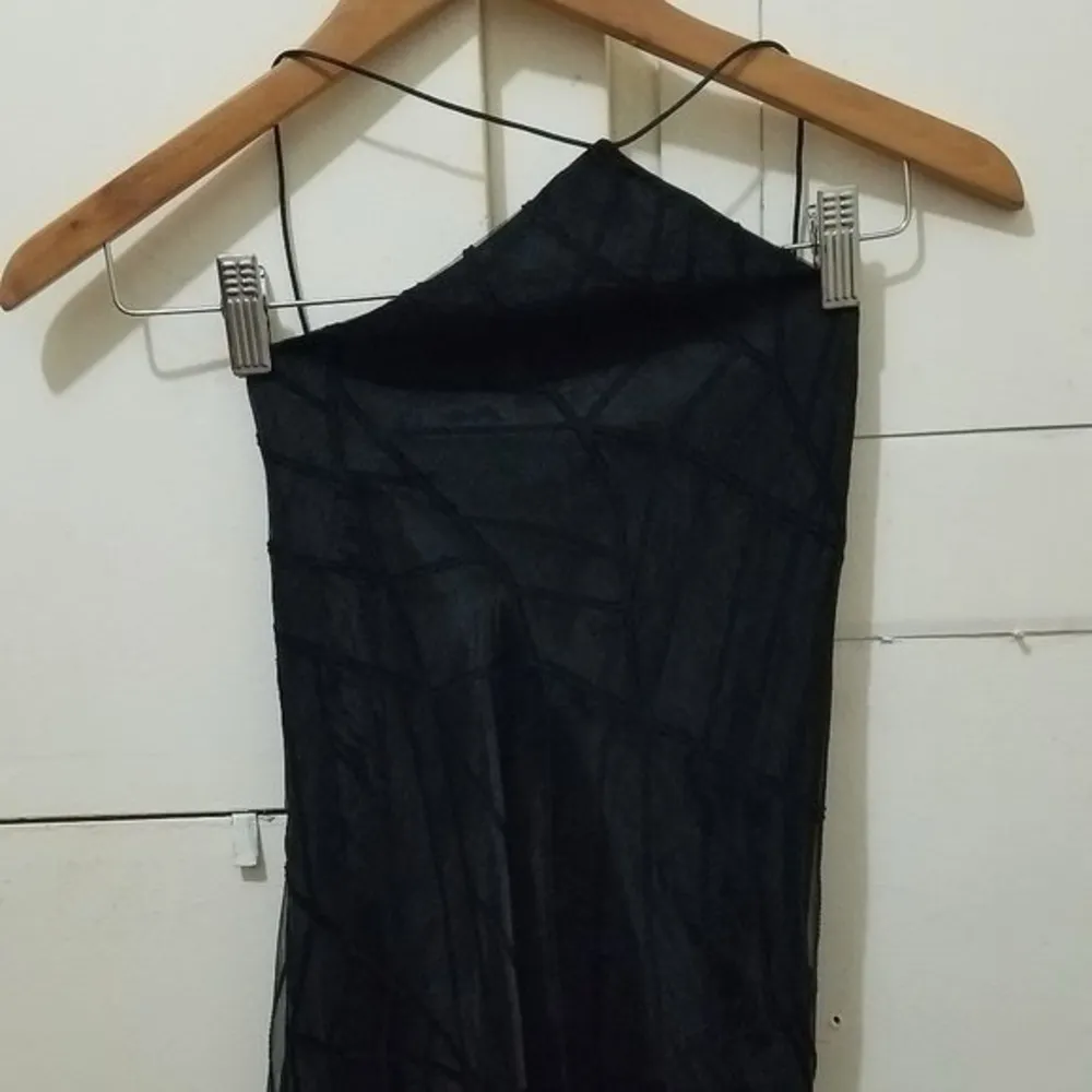 Zara NWT black sheer mesh overlay maxi dress - Image 6