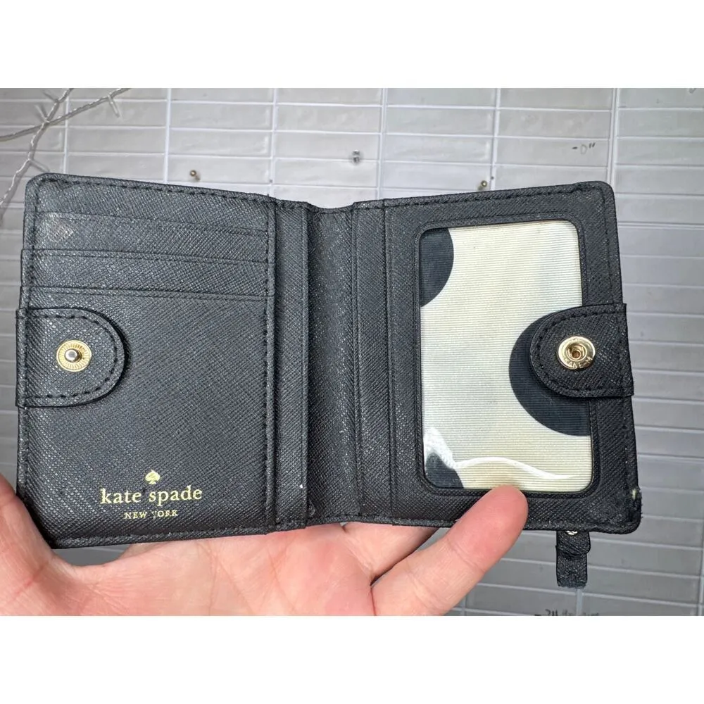 Kate Spade New York Wallet – Black & Tan Colorblock with Gold Hardware - Image 3