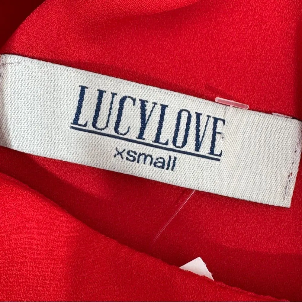 Lucy Love Short Sleeve Tunic Mini Shift Shirt Dress Red XS XSmall‎ - Image 8