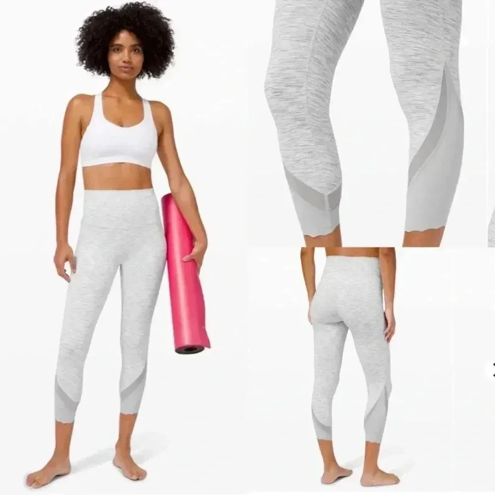 Lululemon Wunder Under High Rise Scalloped Hem Crop 23” size 4 - Image 2