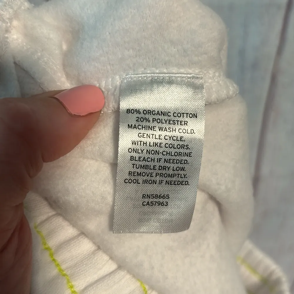 NWT BP + Wildfang Fleece Sport Shorts In White Green Positive - Image 6