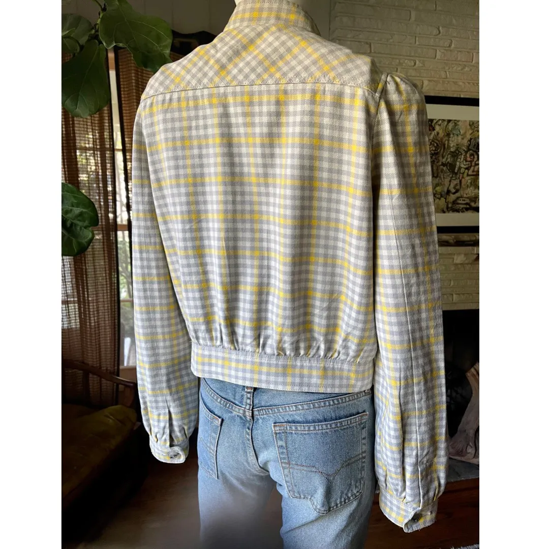 Anthropologie IDRA checkered zip up jacket size 6 - Image 4