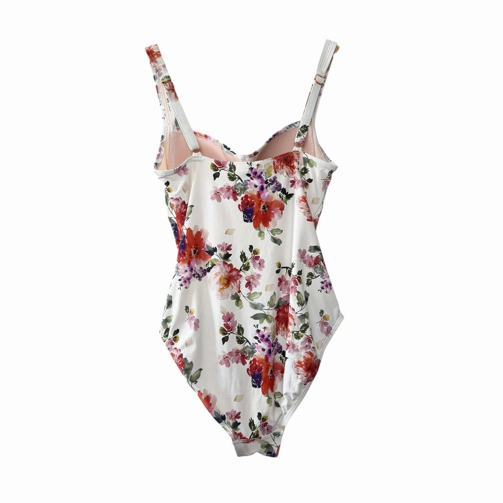 Niptuck Womens Floral Ruched One Piece Swimsuit US 6 Multi - Image 2