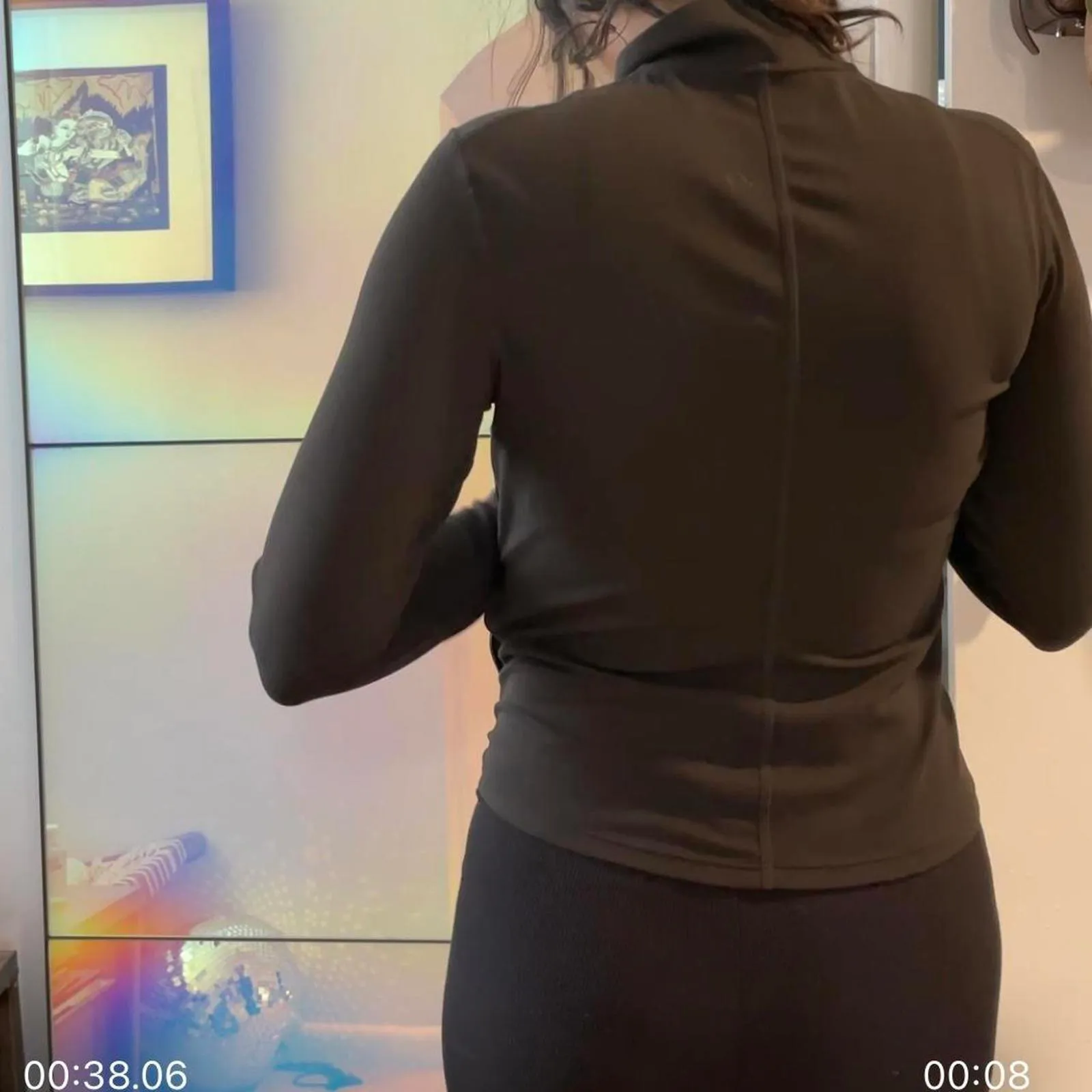 black uniqlo airism activewear jacket. size xs - Image 2