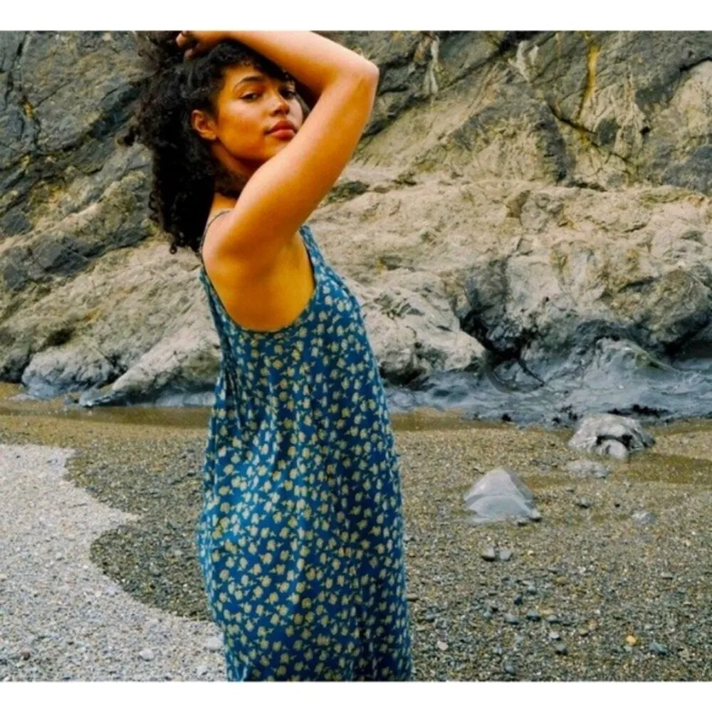 💕CHRISTY DAWN💕 Sleeveless Midi Dress ~ Tropical Boho Chic Banana Leaf Print XS - Image 13