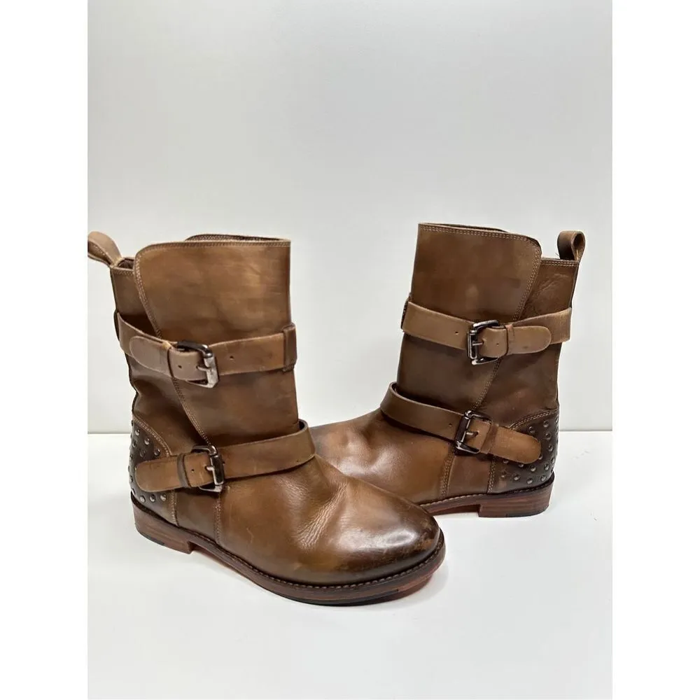 Vintage Foundry Co Distressed Leather Sherry Buckle Boots Vintage Inspired 6 Brown - Image 2