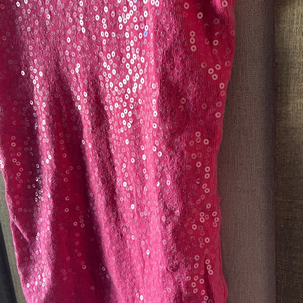 Aeropostale Vibrant Pink sequin front tank top large - Image 7